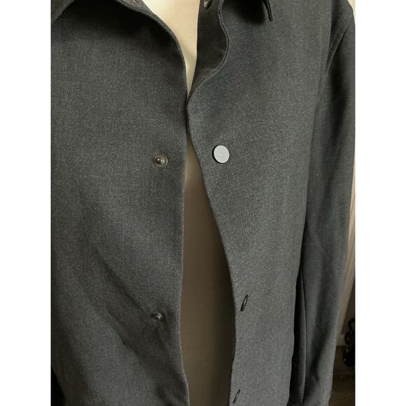ZARA 4 Way Stretch Black Snap Front Lightweight Blazer Shirt Jacket Large - Picture 3 of 9